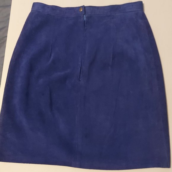Genuine Suede Royal Blue mini skirt - Picture 4 of 6